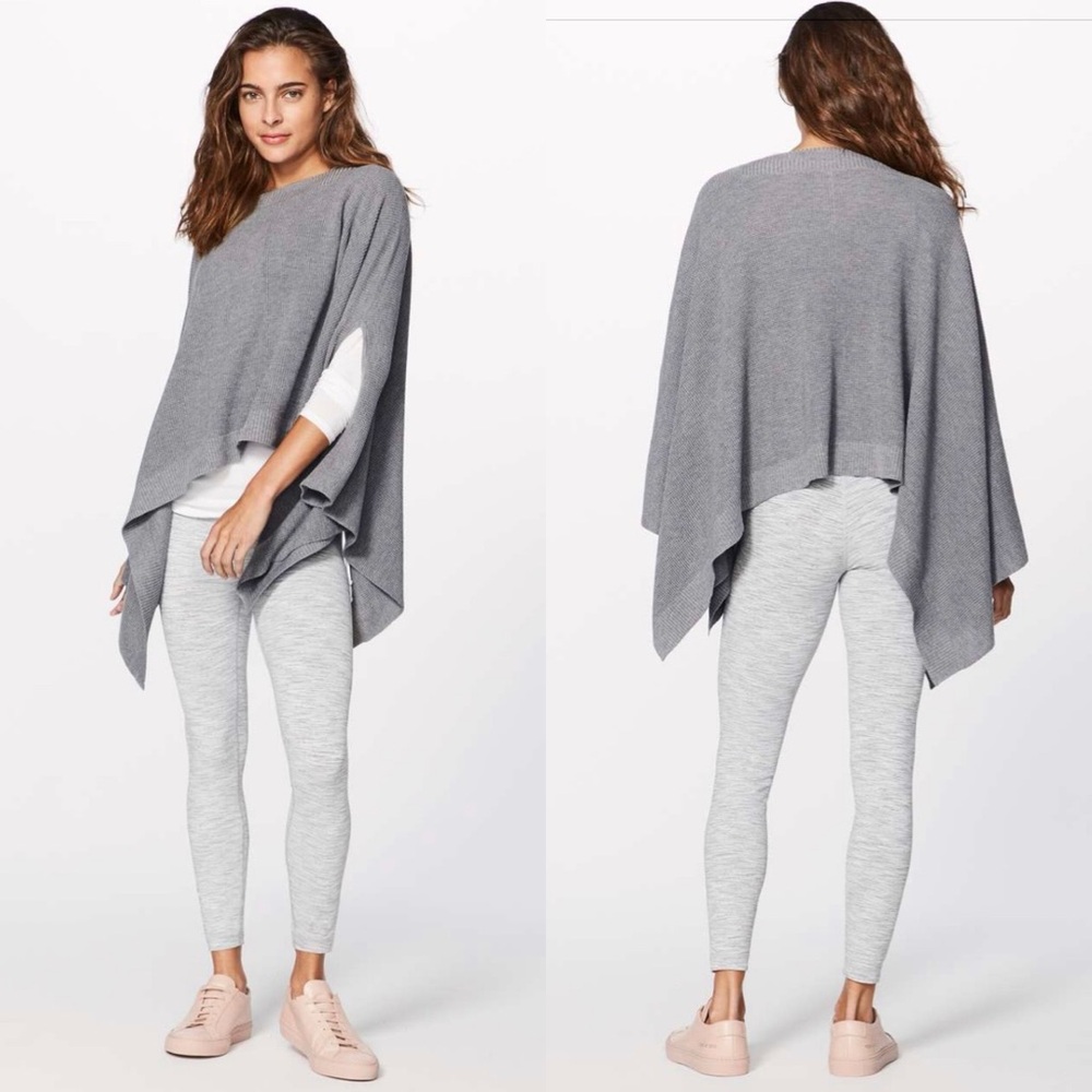 Lululemon Forward Flow Sweater Cape in Heathered Medium Gray